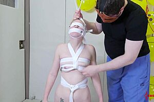 Rough Anal Face Fucking Bound Blonde Slut with Cum and Assfucking in BDSM Fetish