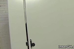 Ebony Babe Mia Gets Banged by Cock in Glory Hole