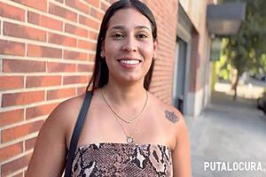 Natalie, the huge colombian with big ass, gets cum in mouth after riding big cock