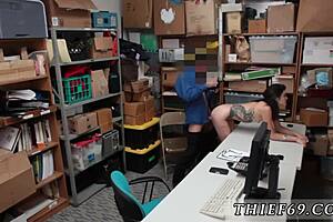 Curly teen suspect in uniform gets hardcore first time on CCTV