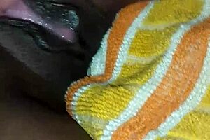 Watch as my girlfriend's black pussy squirts in intense orgasm with friend