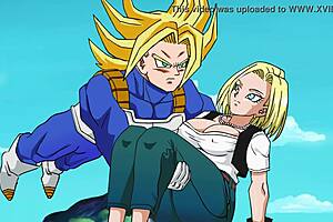 rescuing android 18 hentai animated video 😏