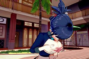 Intense 3D hentai features huge ass and big tits in blowjob, riding, creampie sex