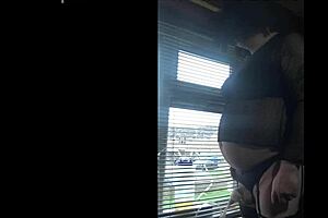Bisexual Crossdresser Gets Public Milking By The Window. Outdoor Homemade Scene.