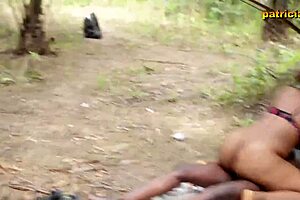 Ebony Chubby Woman Bent Over In Public Bush