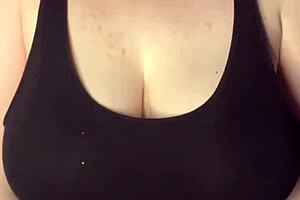 preview slapping my huge tits against the table