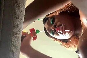 sloppy blowjob pov with big black cock spitting 😜