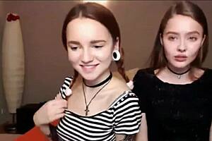 Passionate Teen Lesbians Explore Each Other's Bodies On Webcam.