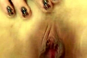 Flaming hot cunt with swollen pussy lips dripping wet pussy juices intensely.