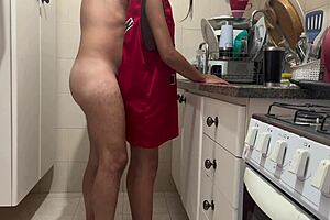 Wife Gagged And Choked While Fucked By Two In Kitchen