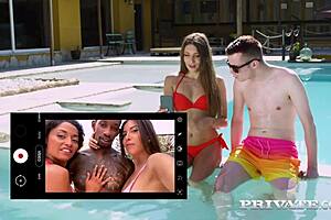 Private Com - Horny Anya Krey & Latina Scarlett Split Big Black Cock