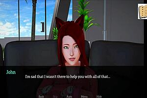 redhead character joins my new family in this 3d cartoon anime