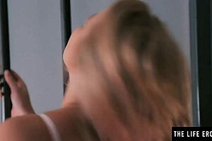 hey, wanna see this caged blonde hit a wild orgasm?