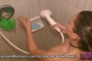 Girls Kissing in Night Club Shower