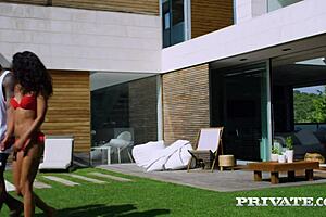 Private Com - Horny Anya Krey & Latina Scarlett Split Big Black Cock