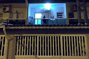 Young Married Woman Caught with Lover on Balcony