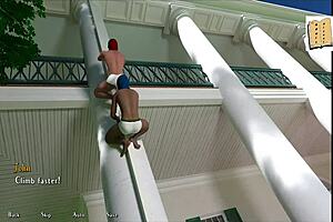 Exploring the chick route in being a dik game with teen 18+ brunette