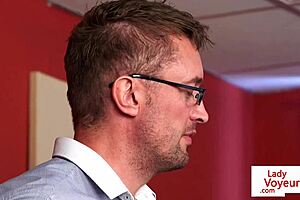 lingeried babe instructs voyeur to jerk off in heels