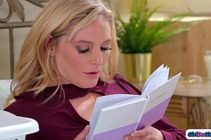 British milf stepmom reads stepson's dirty fantasies involving oral and lesbian ass licking!