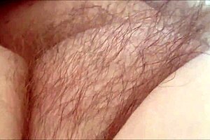 She's RUBBING her HAIRY MILF PUSSY at home