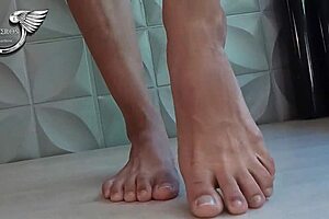 Changing panties between friends, watch from below, humiliation