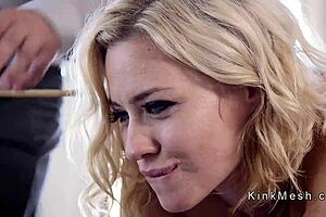 Brat teen 18+ and milf experience rough anal bondage in a threesome.