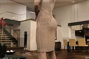 Dark-Haired Teen in Panties Having Fun!