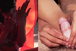 Sneaky girlfriend lures investor - split screen