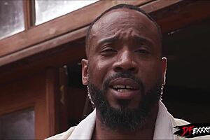 Excuse me sir, you've got your big black cock out for a deepthroat blowjob and interracial fucking