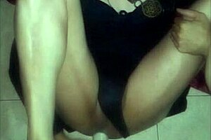 Large dildo also pleases Taniax, who is a crossdresser