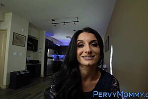 Stepmom Receives Facial on Massive Tits