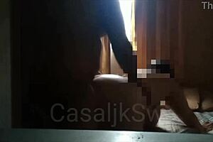 Chubby woman enjoys time with husband