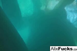 Busty Alix and Jenna under the water sensual encounter