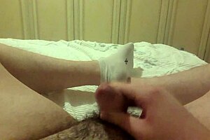 European Guy Jerks Off in Socks