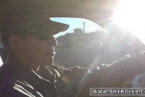 Dominant Cop in Uniform Pulls Over Brunette