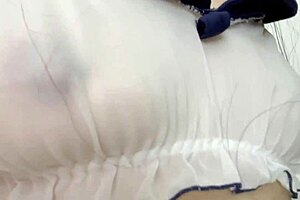 Girl begs for cum deep in pussy