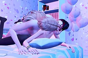 Youthful lesbians indulging in mutual pleasuring with toys and tongues in a 69 position