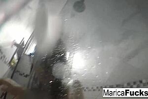 marica in sexy lingerie masturbates in mirror