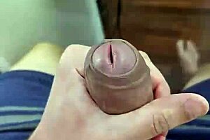 A cute brazilian twink slowly cums in his homemade solo video.