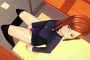 nobara masturbates to orgasm