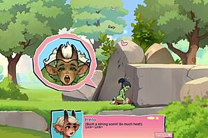 horny young 18+ female orc face-sits lucky boy in nature game review