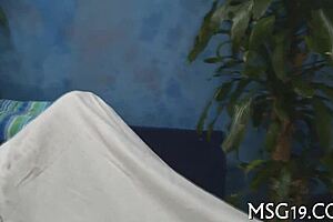 Petite teen gets a hot massage turned hardcore fuck. Oiled up and wild!