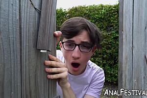 Mesmerizing Rharri Rhound catches voyeur at party and engages in anal sex with big cock.