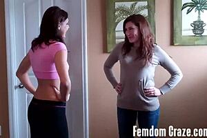 strong femdom spanking bound woman