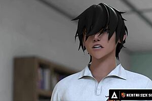 busty hentai teacher teaches sex techniques passionately