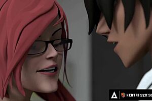 busty hentai teacher teaches sex techniques passionately