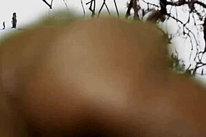 A dark skinned woman enjoys deep penetration in an obscene Frank greenscreen porn scene
