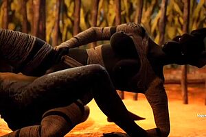 Furry Jackal Scissors Dragon In Wild Lesbian Sex!