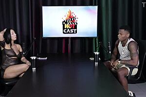 Transsexual gangbang in sheer red