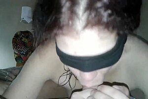 Blindfolded Old Wife Sucks Husband's Cock Like A Slut